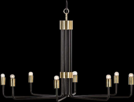 Modern Blackand Gold Chandelier