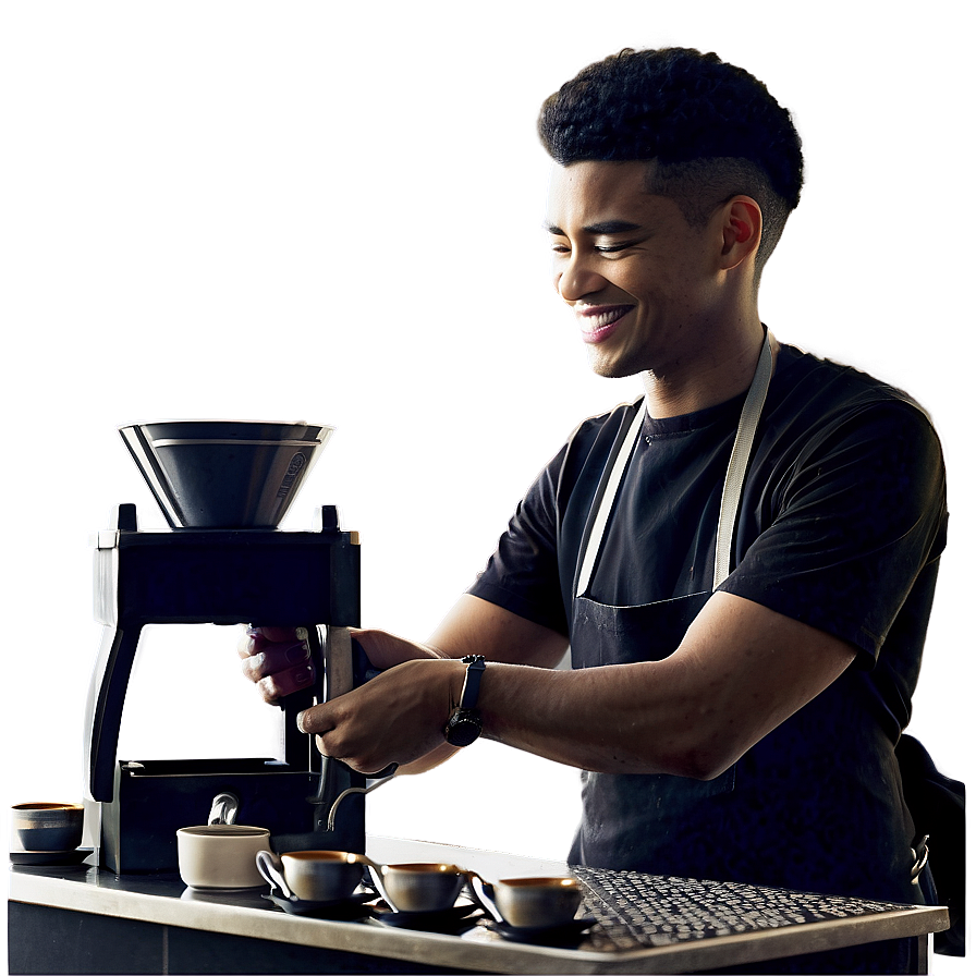 Modern Café Barista Png Xye21