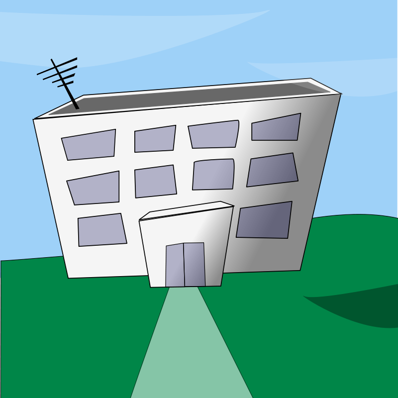 Modern Cartoon Building Illustration