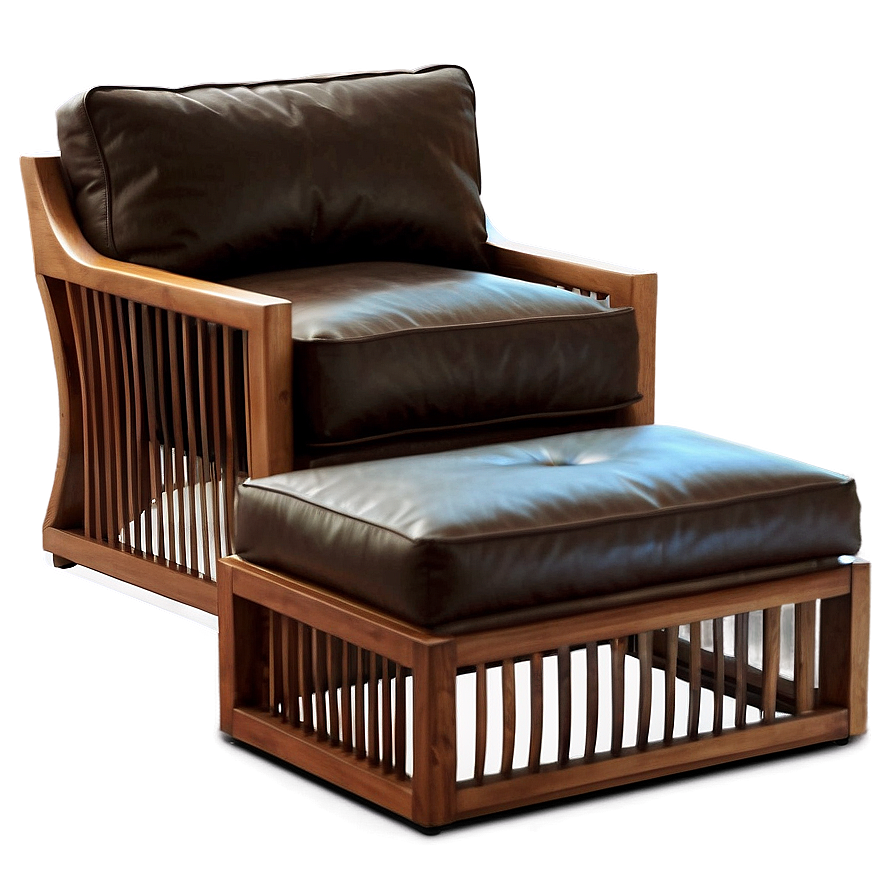 Modern Chair With Ottoman Png 84