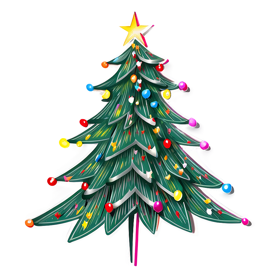 Modern Christmas Tree Graphic Png Nqm21