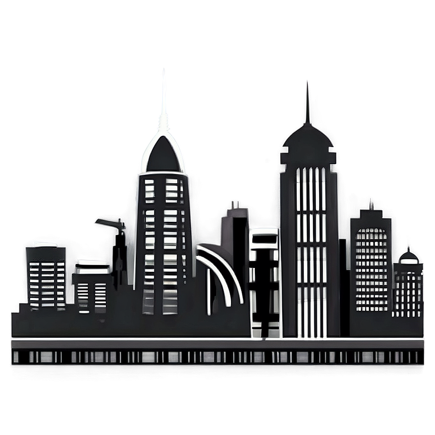 Modern City Landscape Silhouette Png Khp