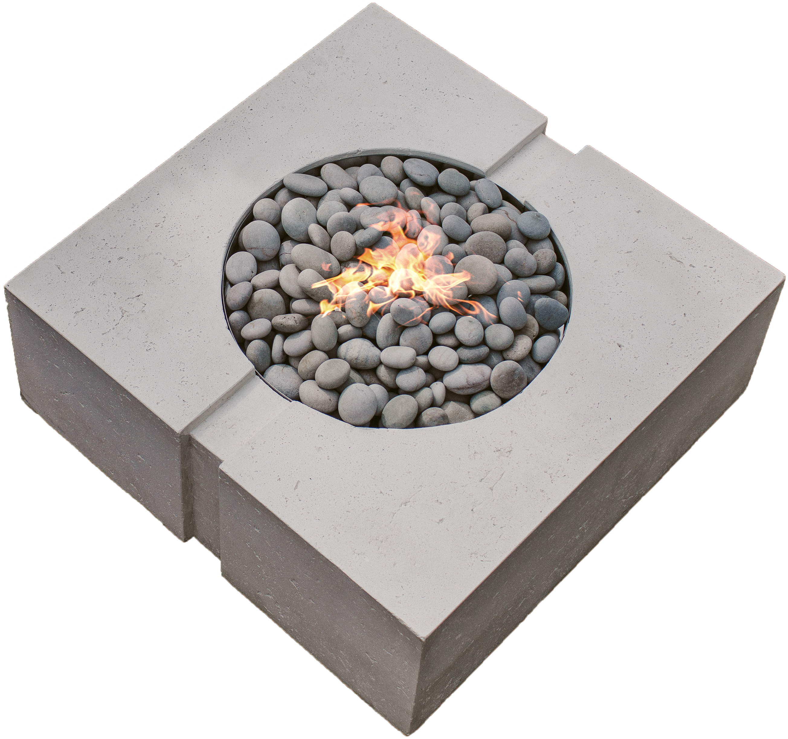 Modern Cobblestone Fire Pit Design