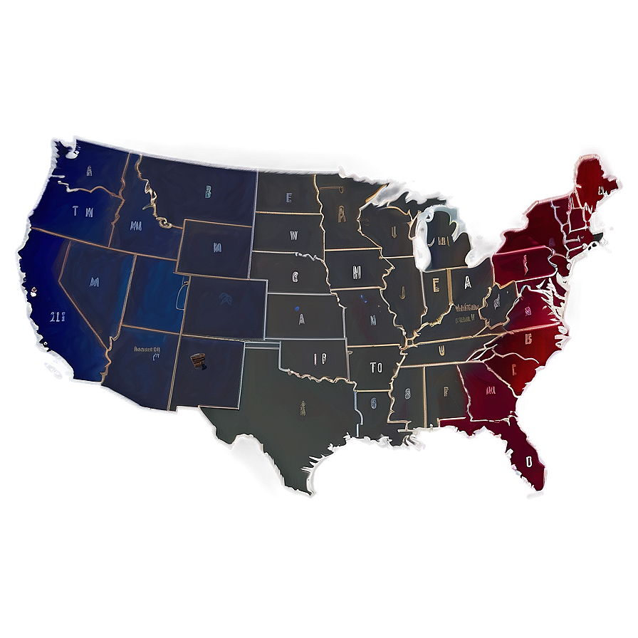 Modern Design United States Map Png 06122024