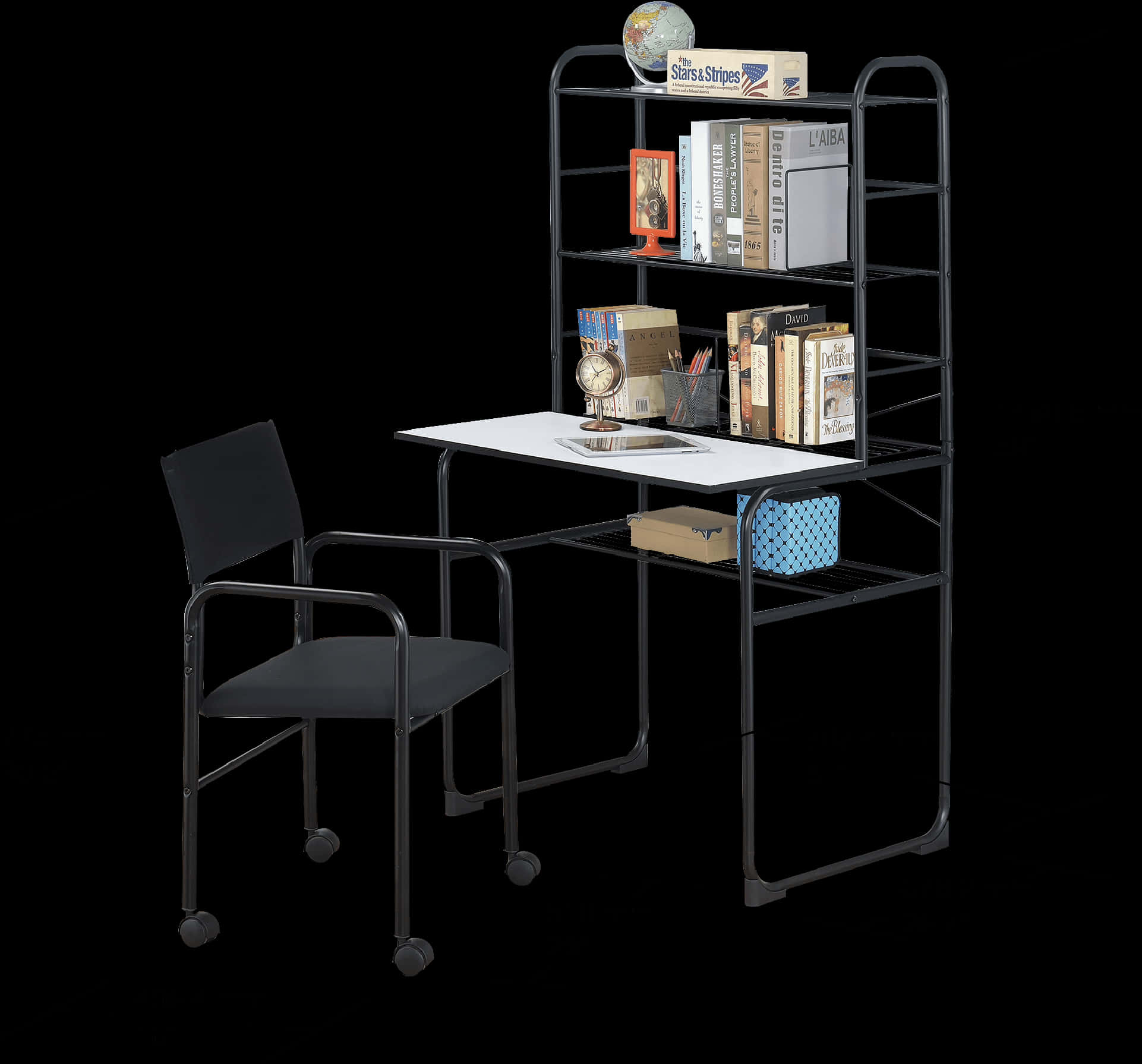 Modern Deskwith Shelvesand Chair