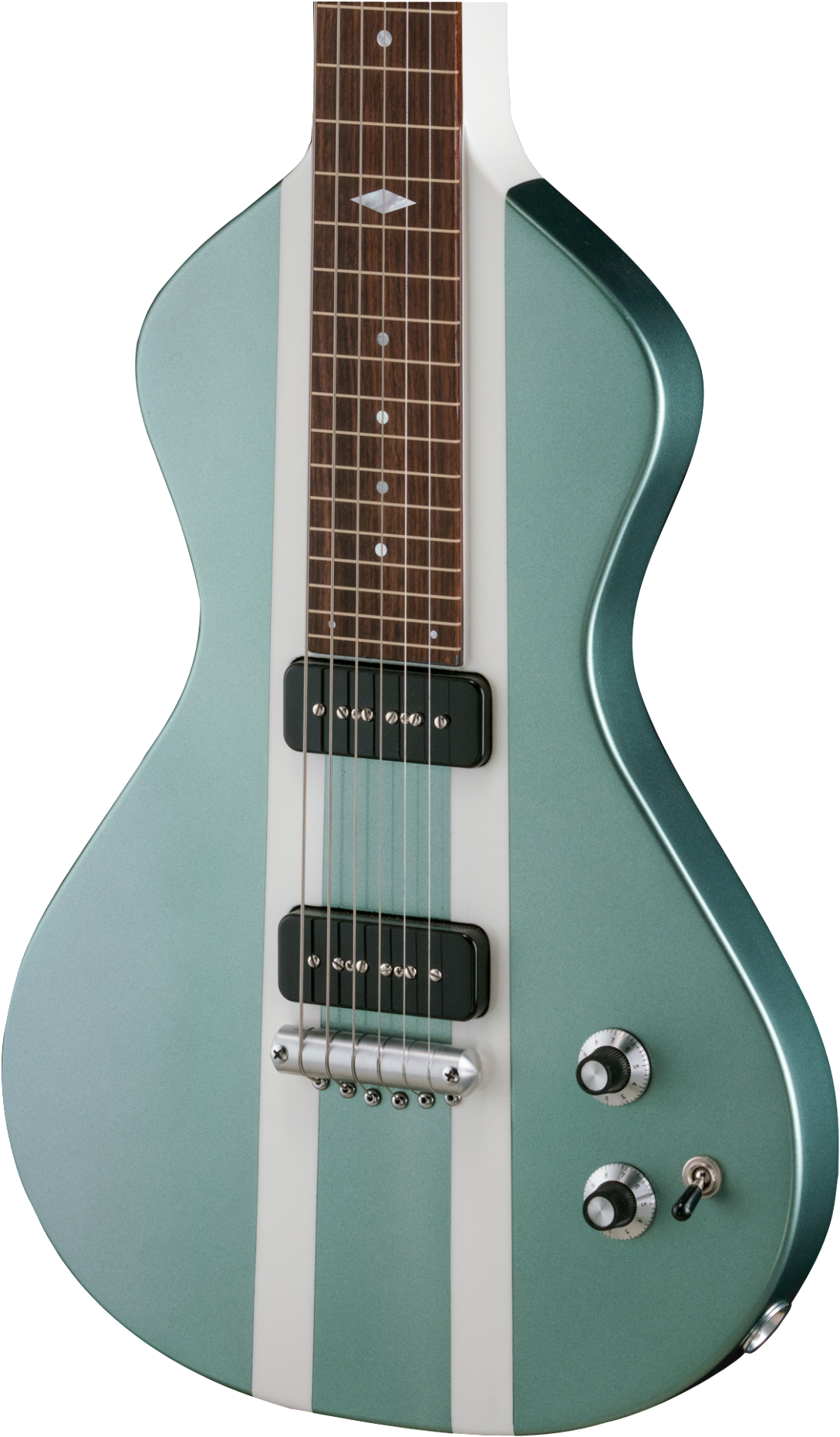 Modern Electric Guitar Green White Stripes