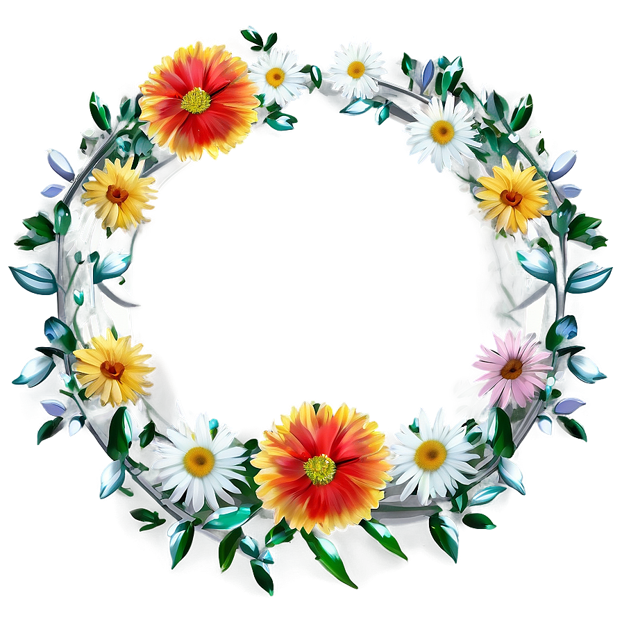 Modern Flower Frame Png 05252024