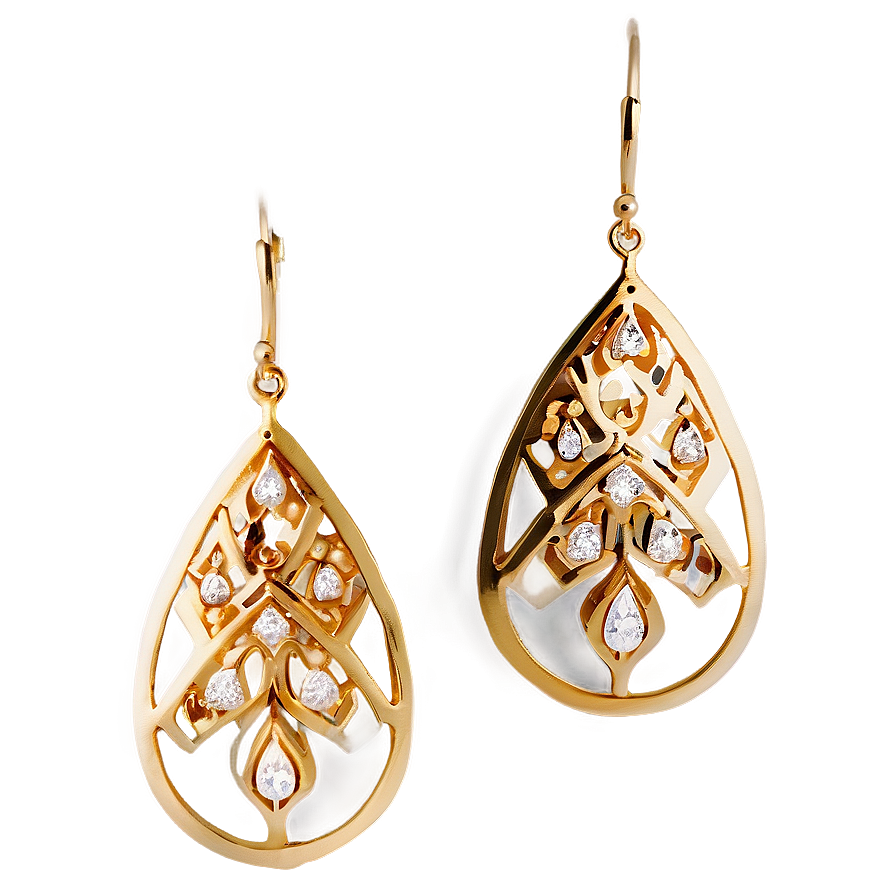 Modern Gold Drop Earrings Png 06262024