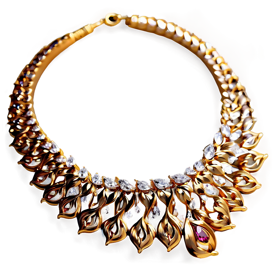 Modern Gold Necklace Png 06122024