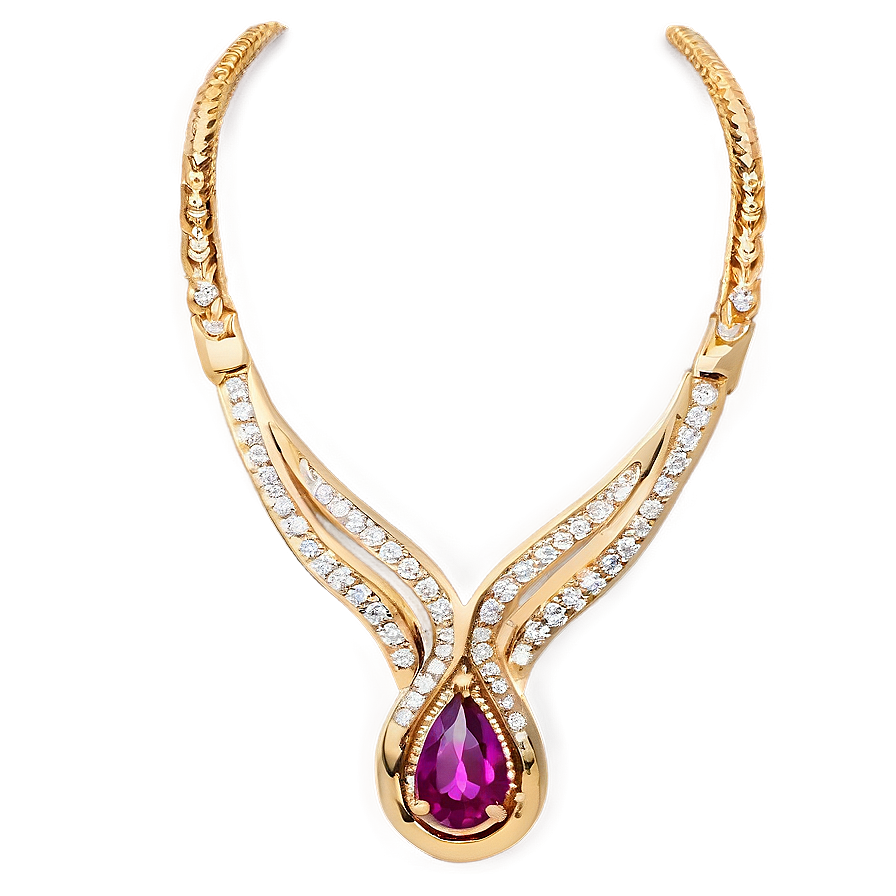 Modern Gold Necklace Png Kon18