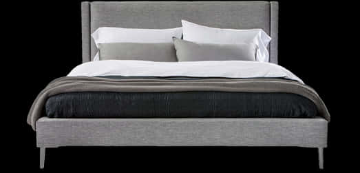 Modern Gray Upholstered Bed