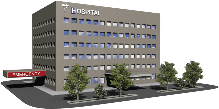 Modern Hospital Building Exterior3 D Rendering