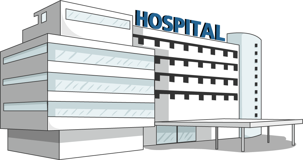 Modern Hospital Building Illustration