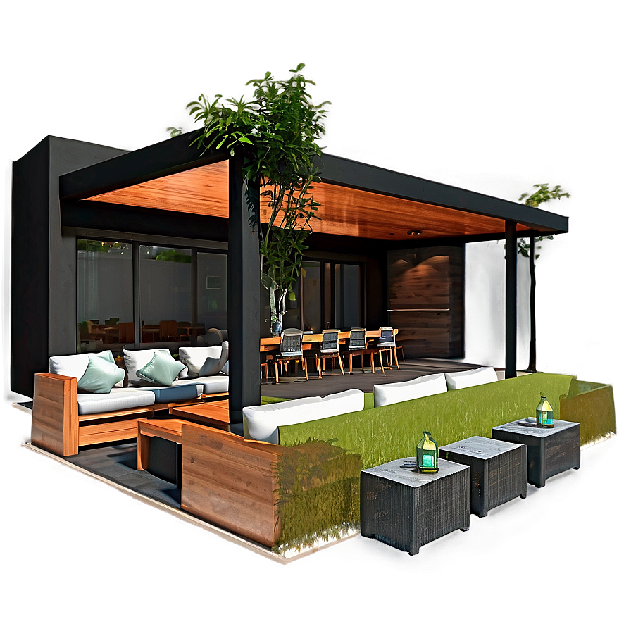 Modern House Outdoor Entertainment Areas Png 31