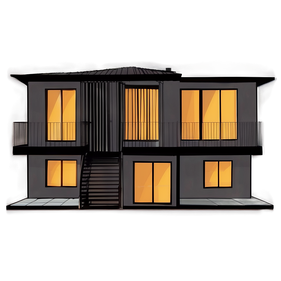 Modern House With Balcony Views Png 64