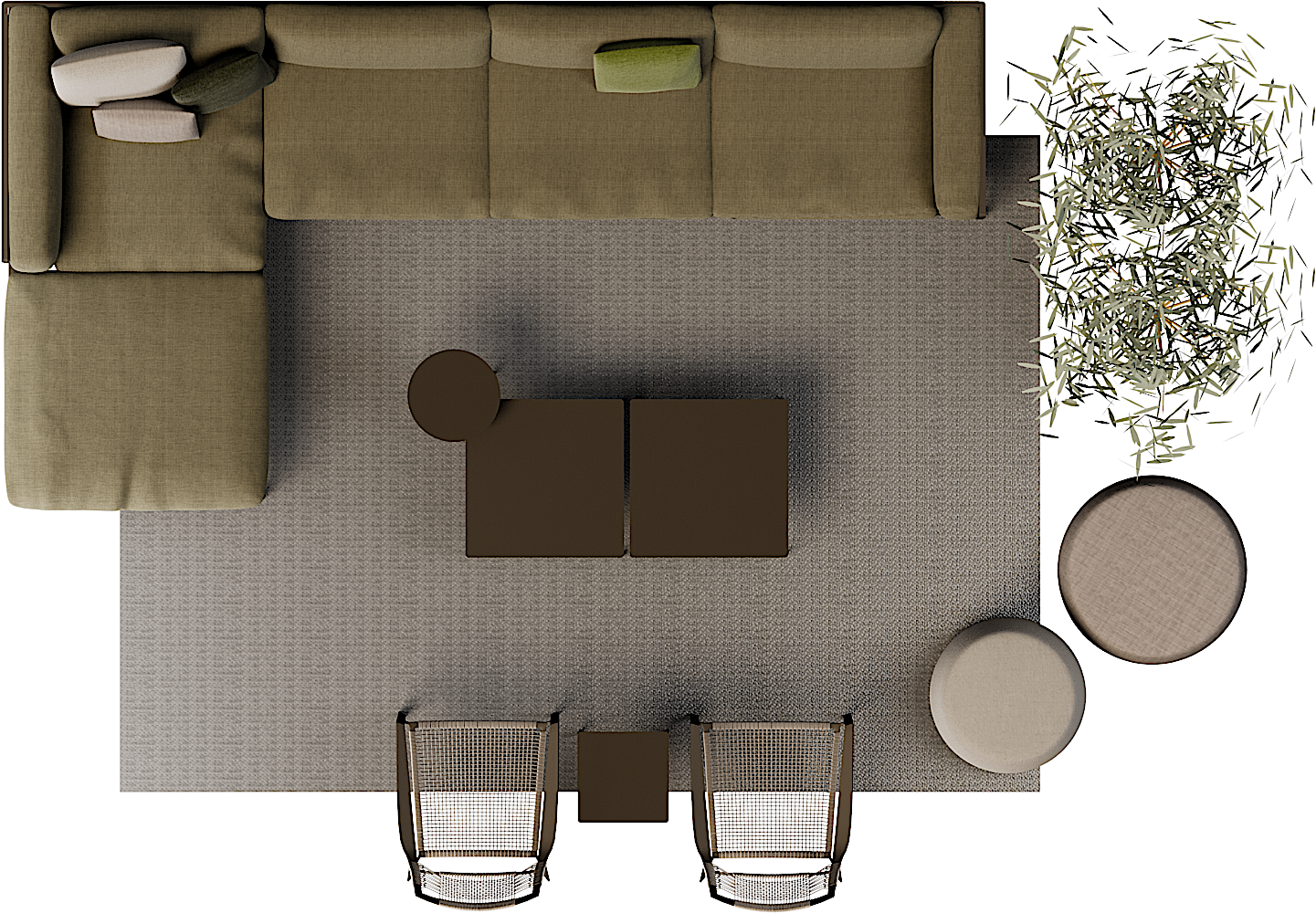 Modern Living Room Layout Top View