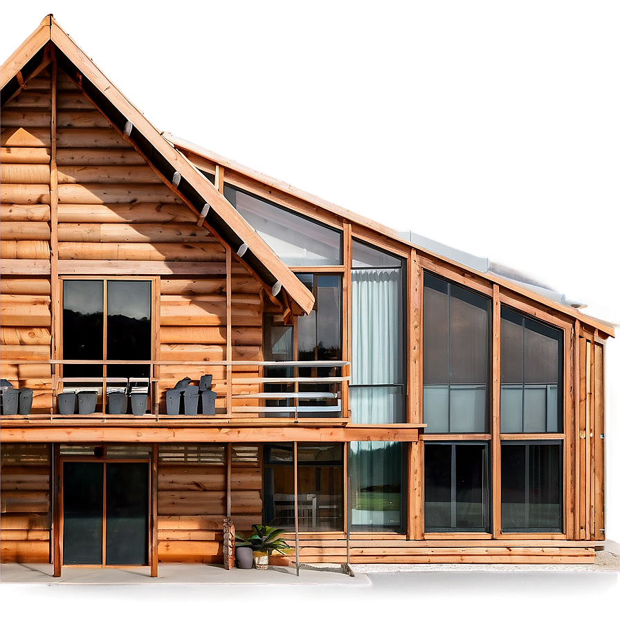 Modern Log Cabin Architecture Png 06122024