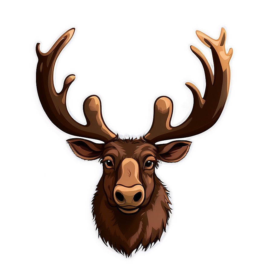 Modern Moose Head Graphic Png 39