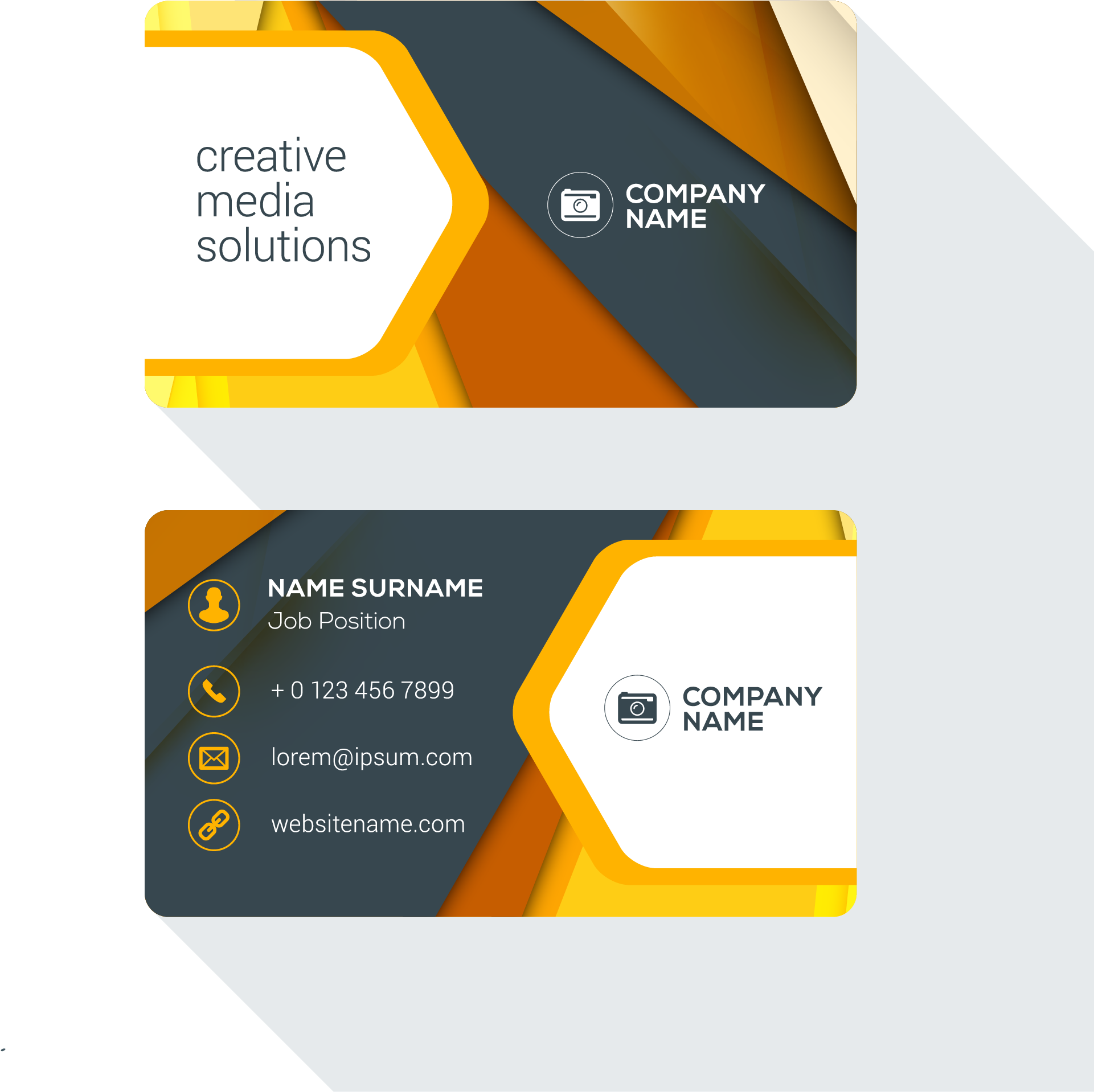 Modern Orange Business Card Design