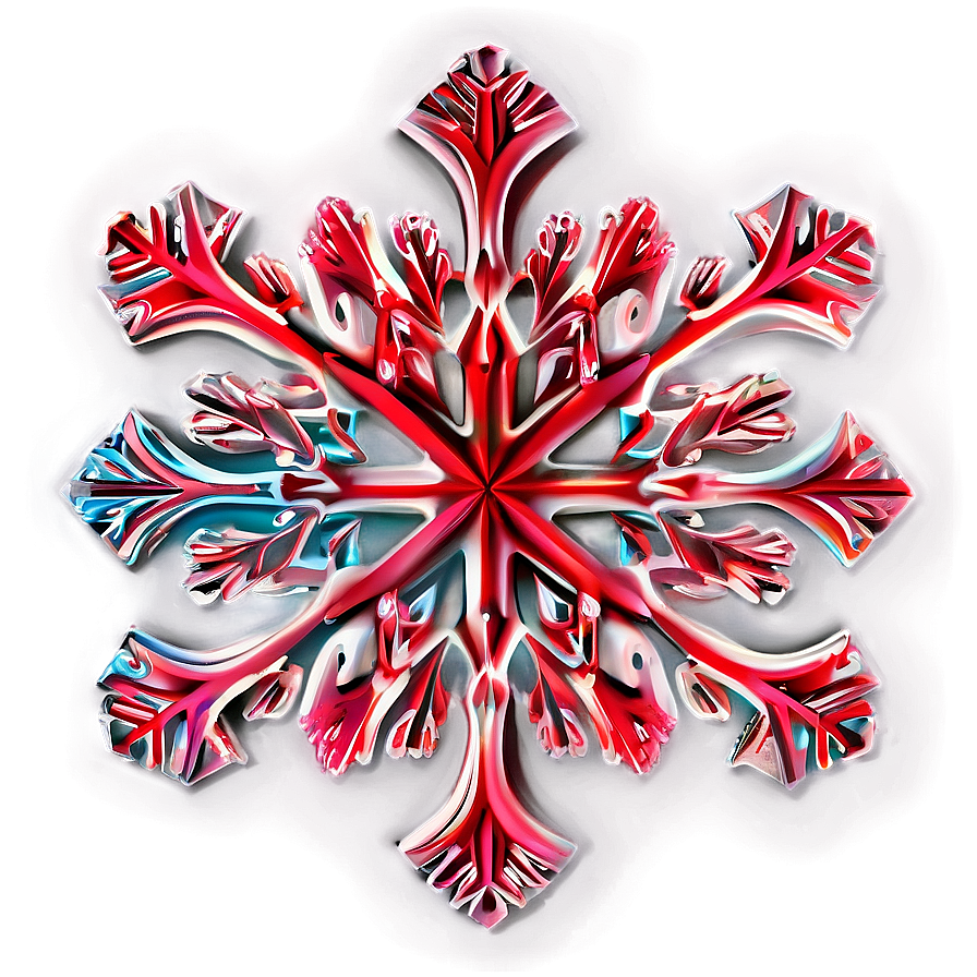 Modern Red Snowflake Png Hee