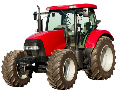 Modern Red Tractor Isolated