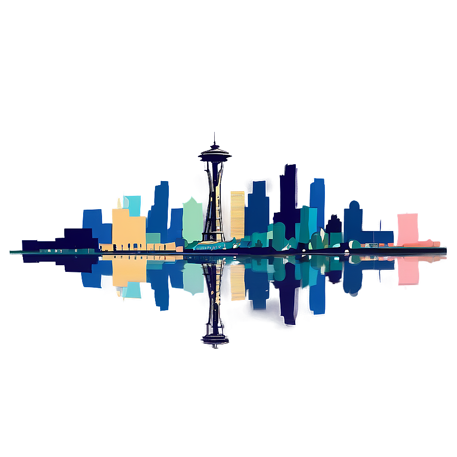 Modern Seattle Skyline Vector Png 06252024