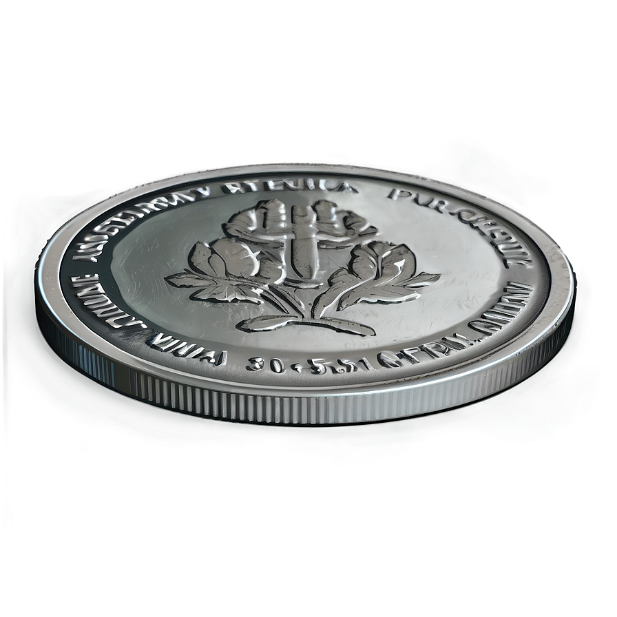 Modern Silver Coin Rendering Png Pfo