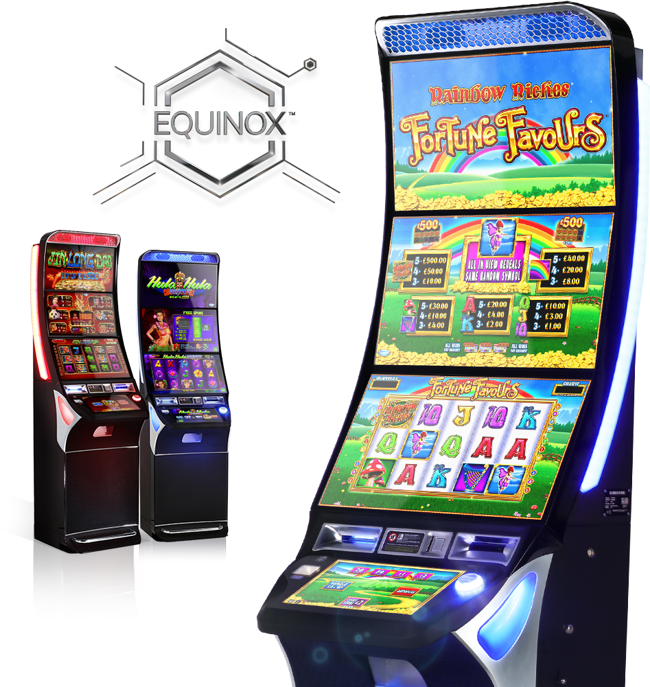 Modern Slot Machines Display Equinox Brand