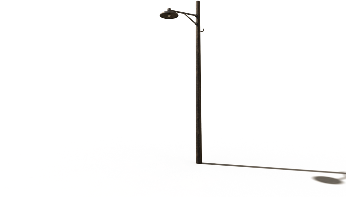 Modern Street Lamp Shadow Resembling Walking Stick