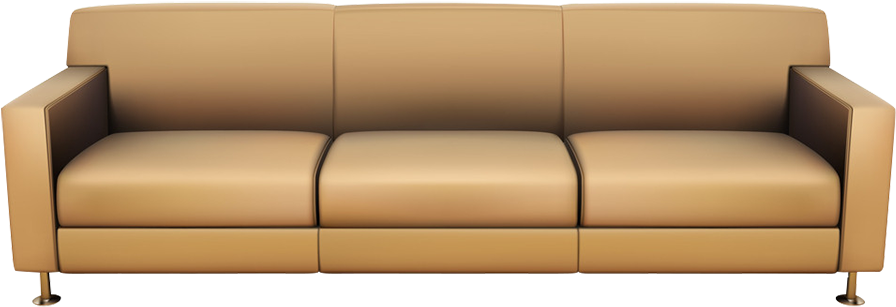 Modern Tan Leather Sofa