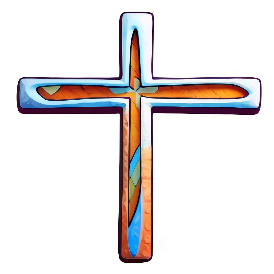 Modern Thin Cross Art Png 06292024