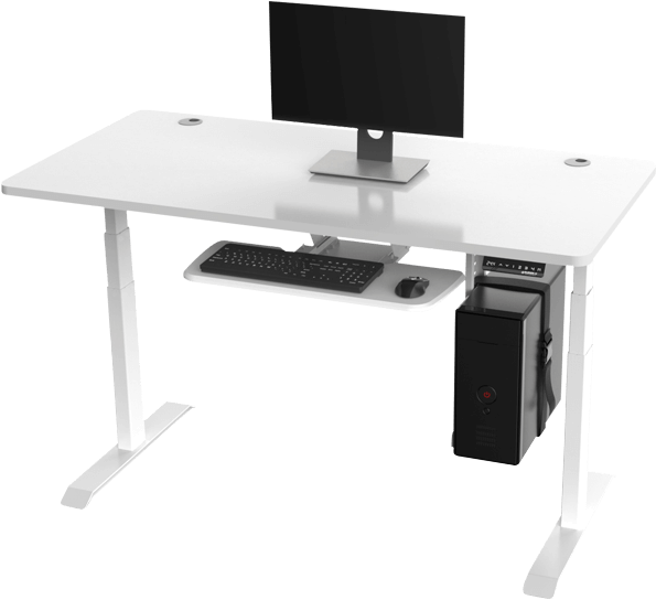 Modern White Computer Desk Setup