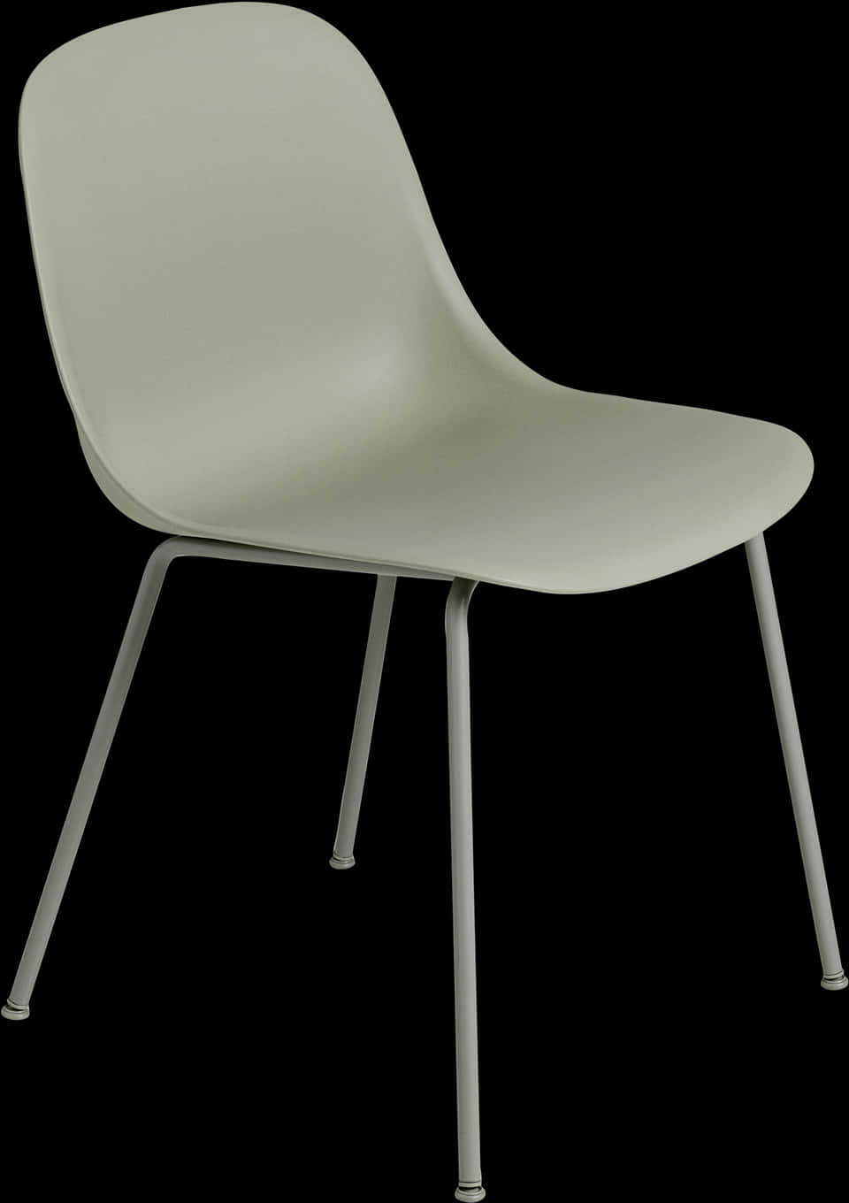 Modern White Plastic Chair Isolated Image