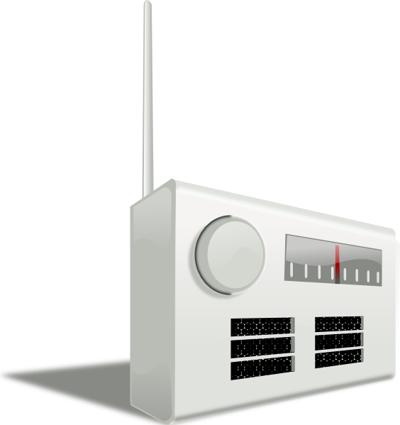 Modern White Radiowith Antenna