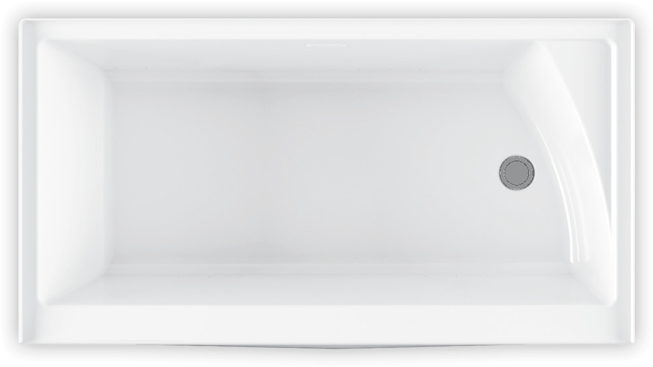 Modern White Rectangular Bathtub Top View