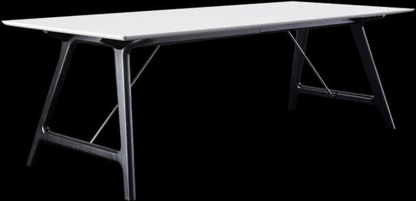 Modern White Table Black Legs