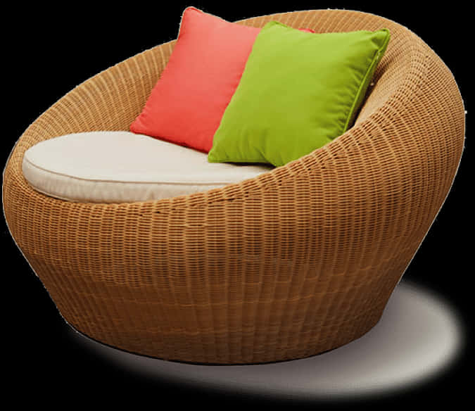 Modern Wicker Armchairwith Cushions