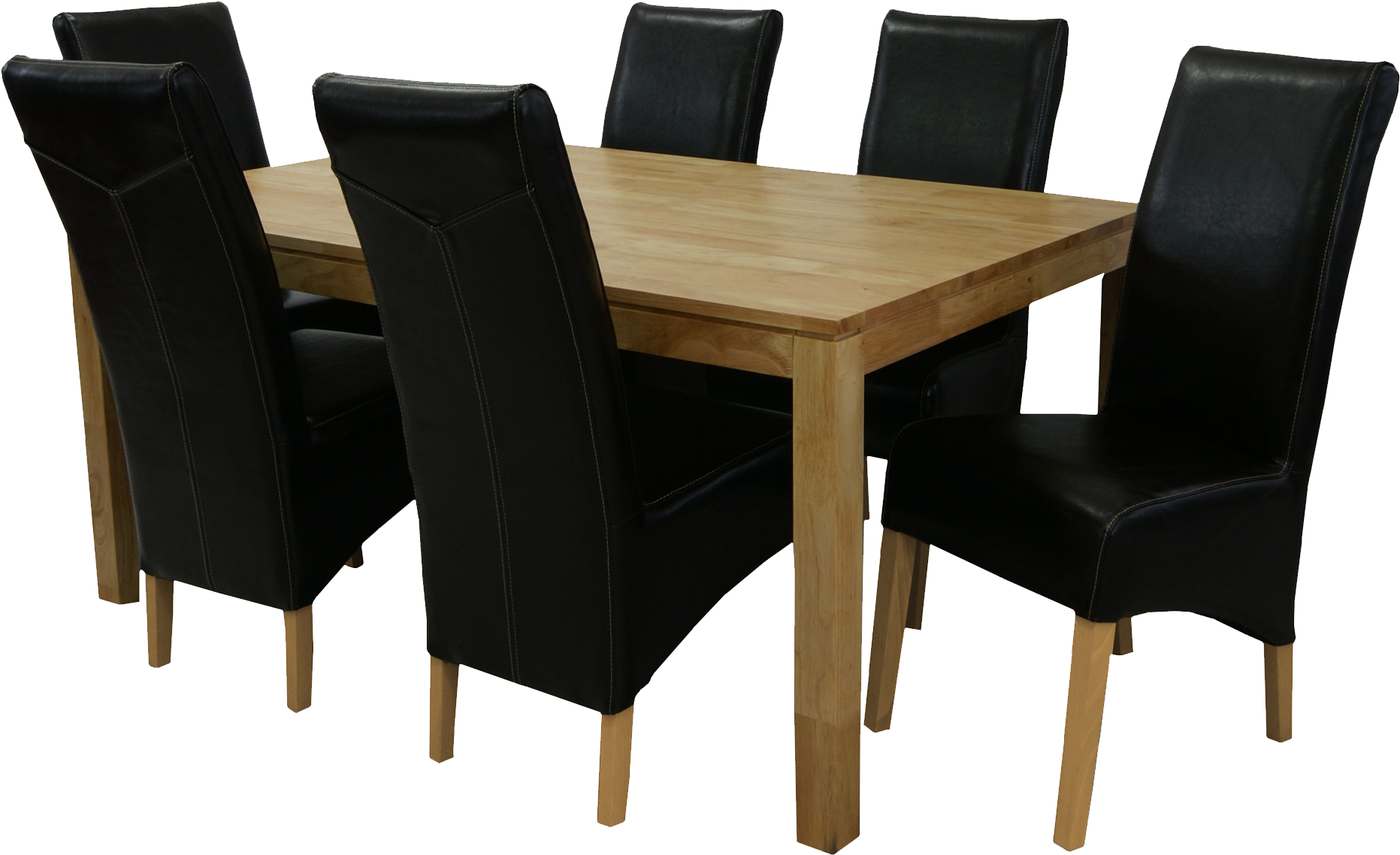 Modern Wooden Dining Tablewith Black Chairs.png