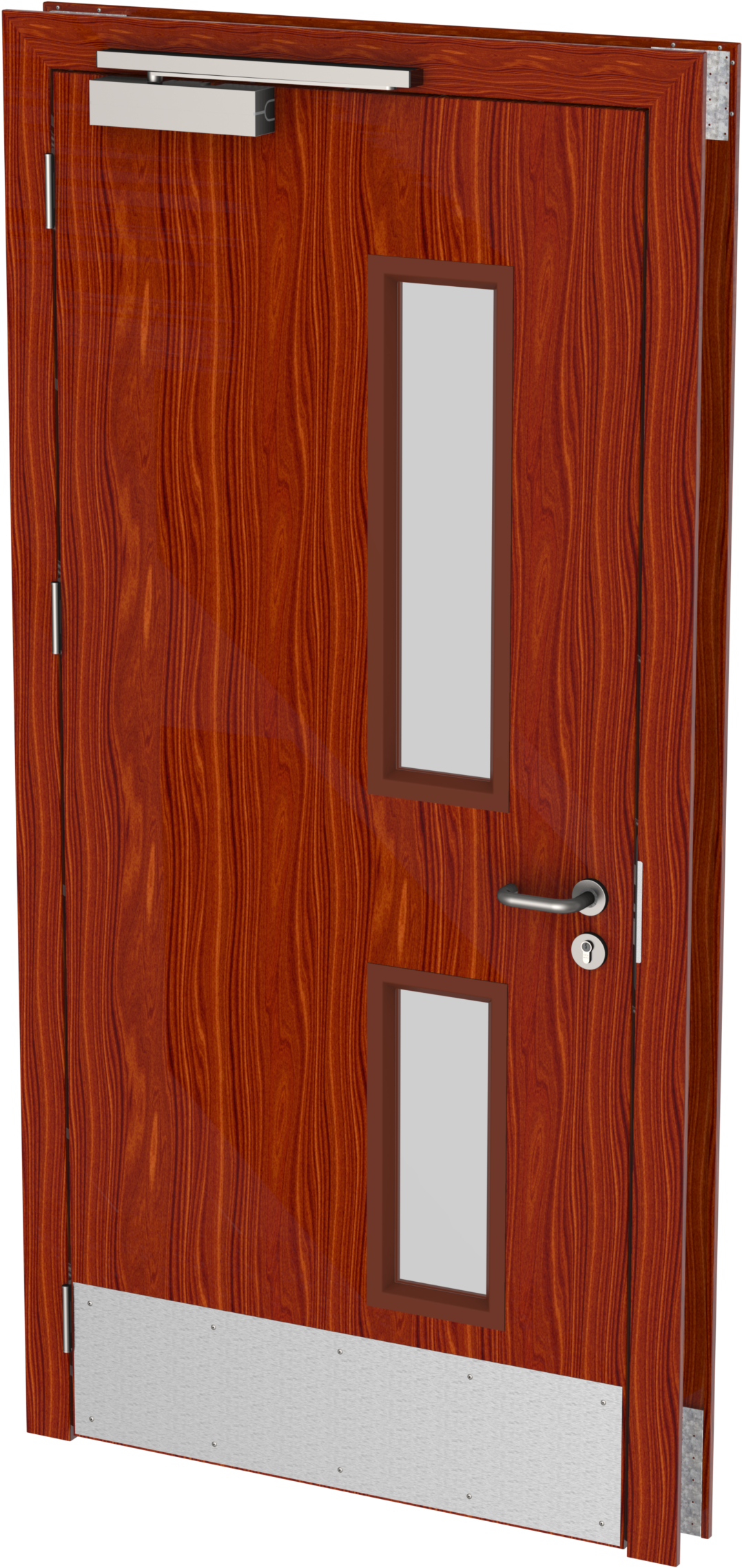 Modern Wooden Doorwith Glass Panels