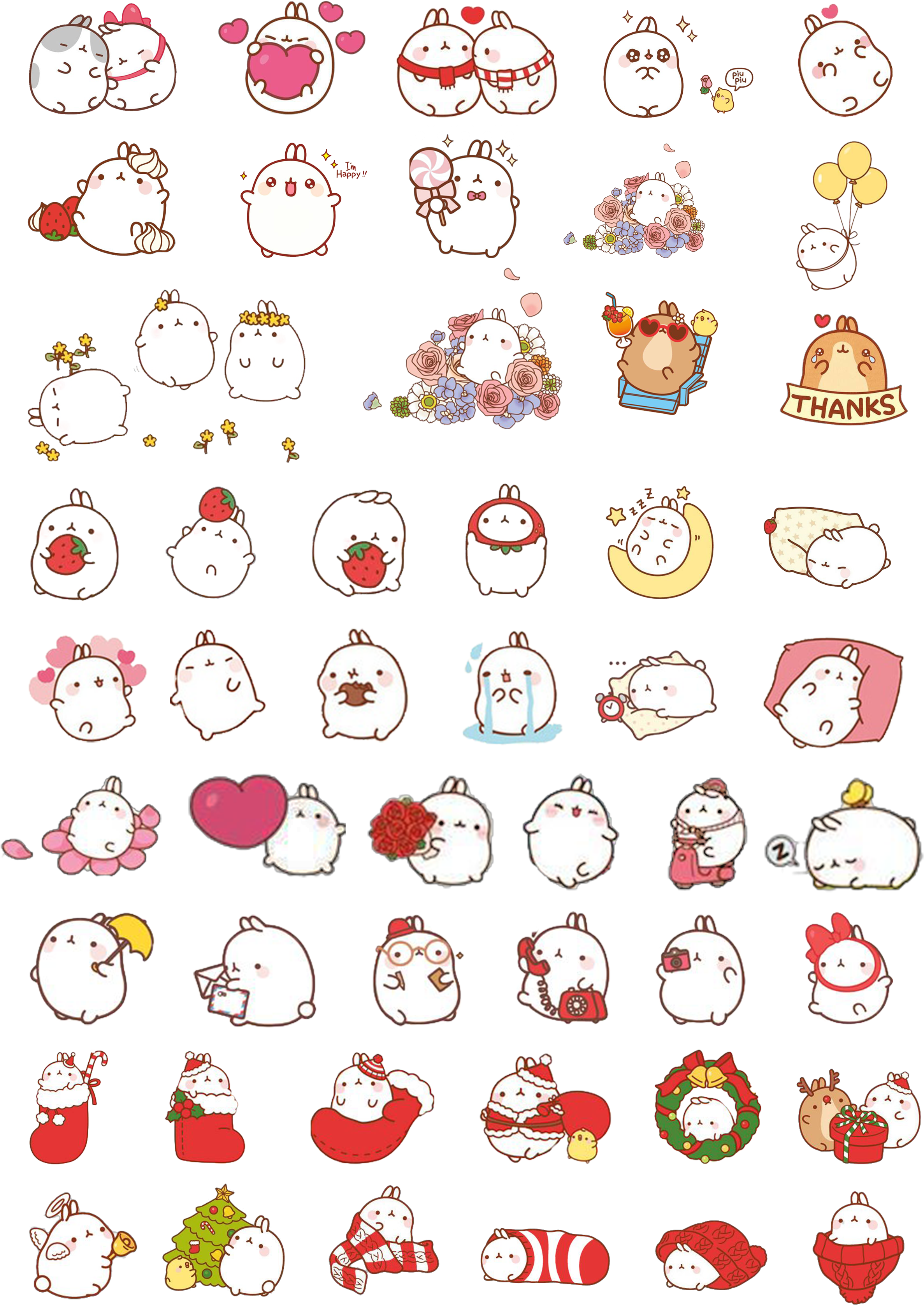 Molang Character Expressions Pattern