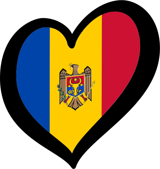 Moldova Flag Heart Shaped Graphic