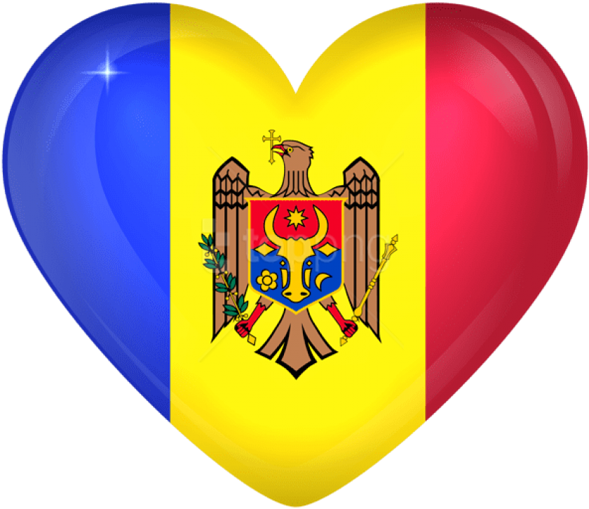 Moldova Flag Heart Shaped