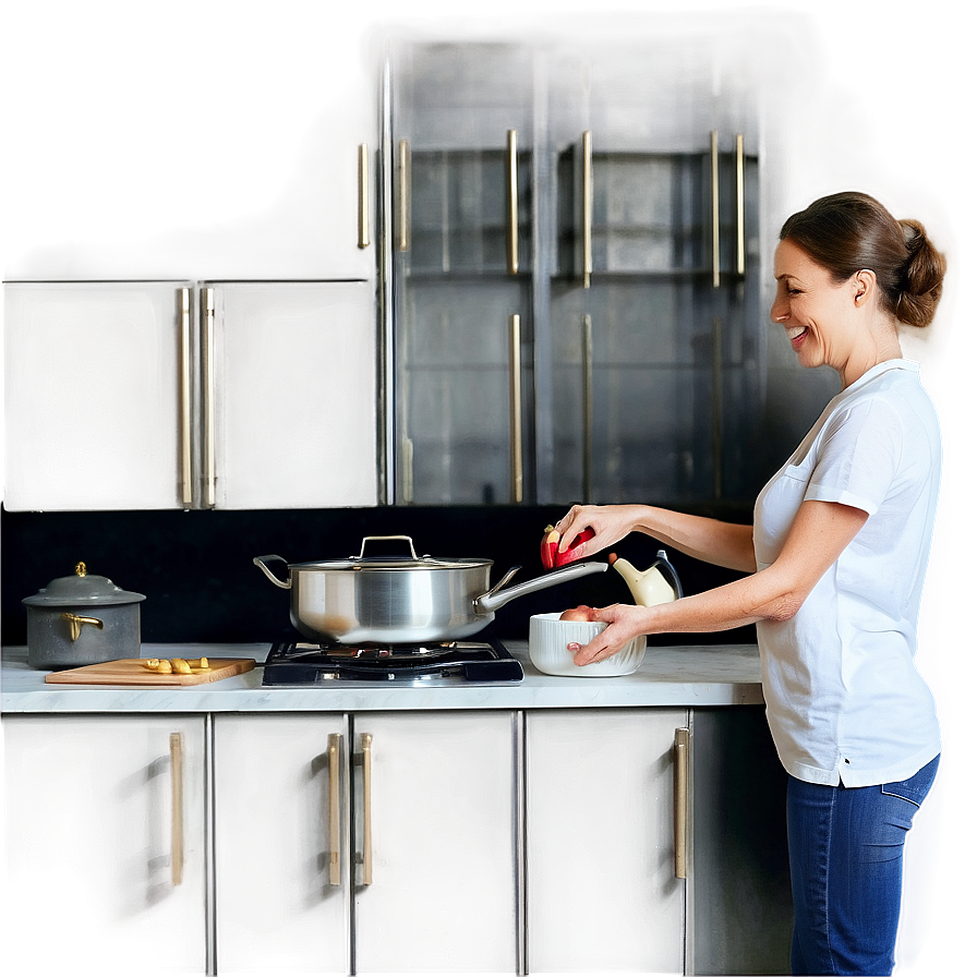 Mom Cooking In Kitchen Png 05232024