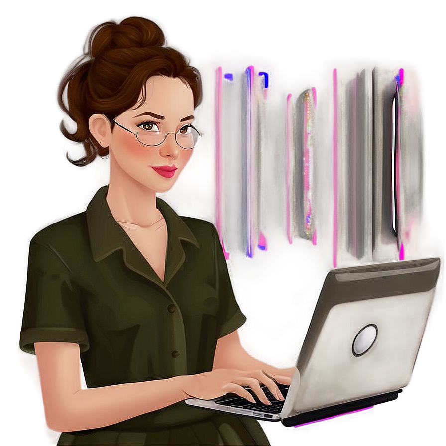 Mom Working On Laptop Png Tbi53