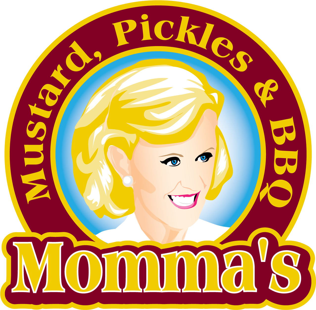 Mommas Mustard Pickles B B Q Logo