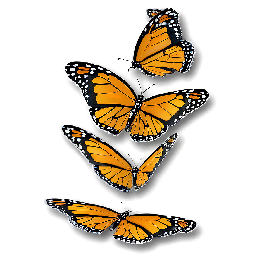 Monarch Butterflies Cluster Png Qxe82