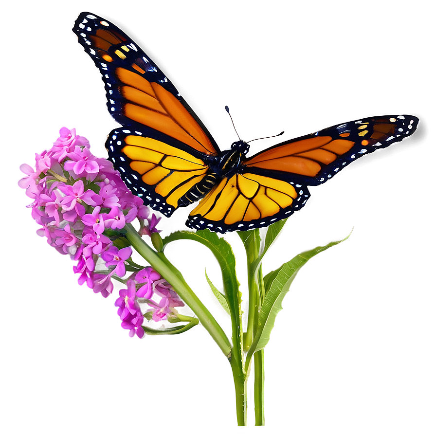 Monarch Butterfly On Flower Png Hkn