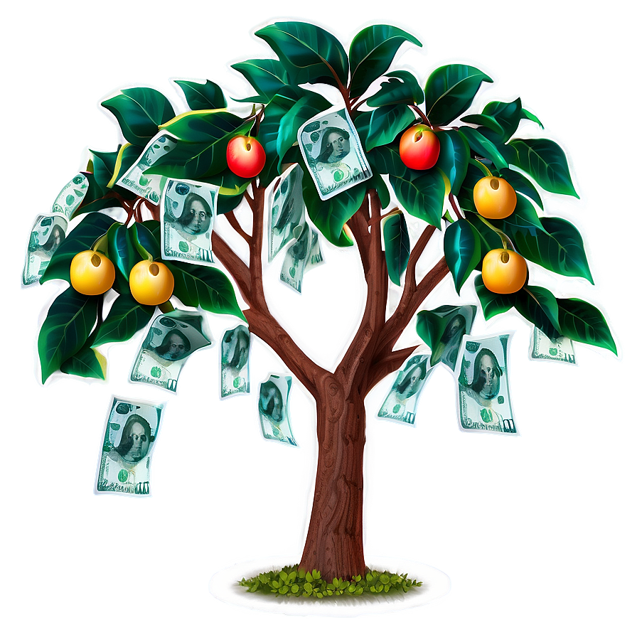 Money Tree With Fruits Png Vkc18