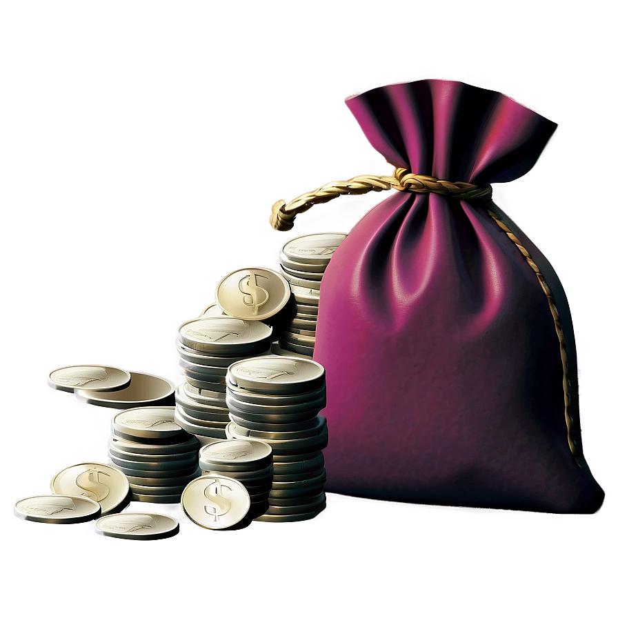 Moneybag With Coins Png 06132024