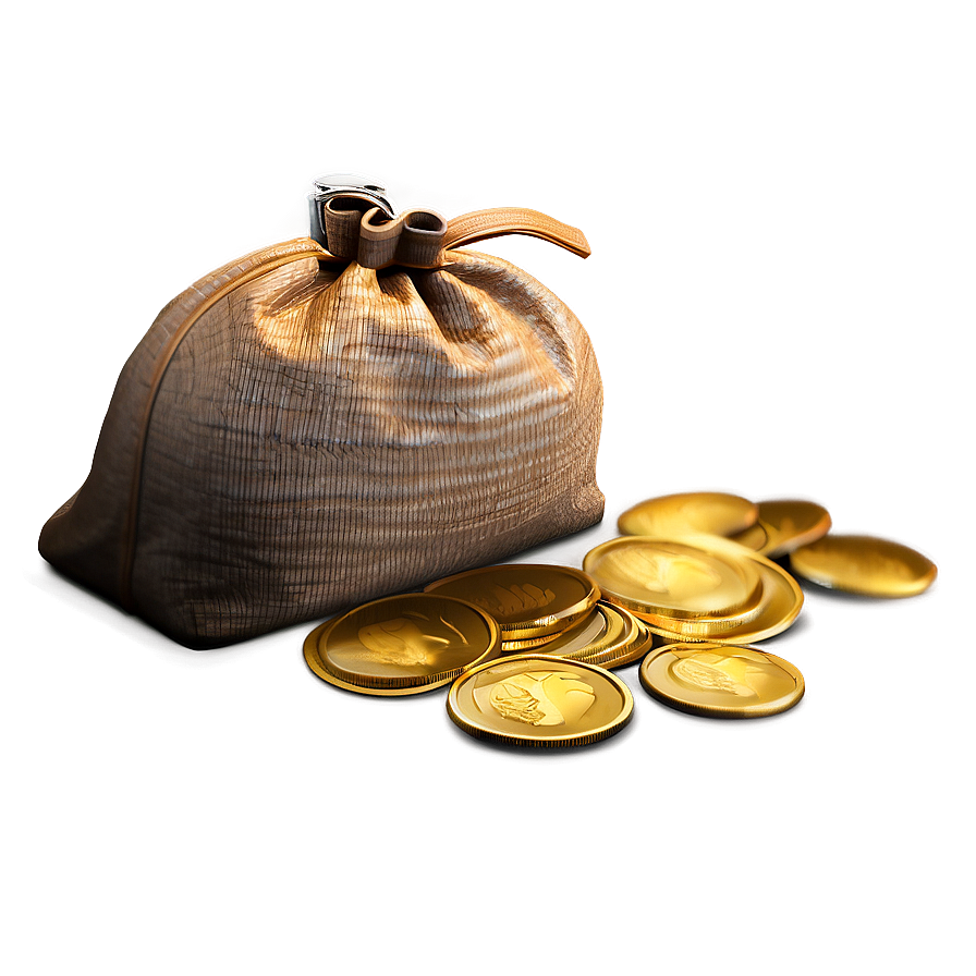 Moneybag With Coins Png Otc